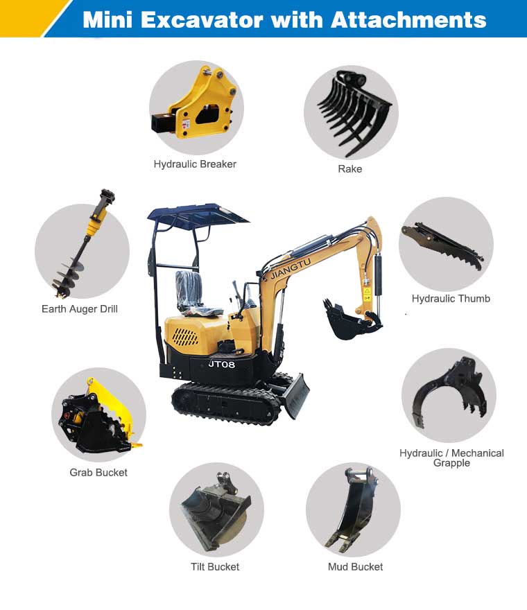Construction Machinery Parts Mini Excavator Attachments Excavator